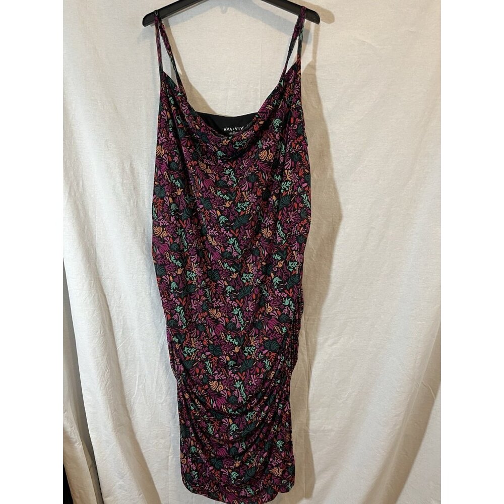 Ava & Viv Women’s 3X Black Floral Maxi Dress